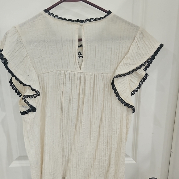 Mine Cream Ruffled Bib Collar Blouse - Picture 8 of 9